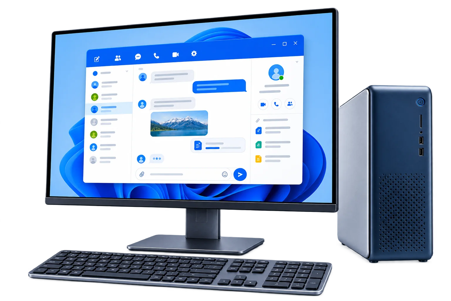 Potato Chat interface for Windows desktop computers