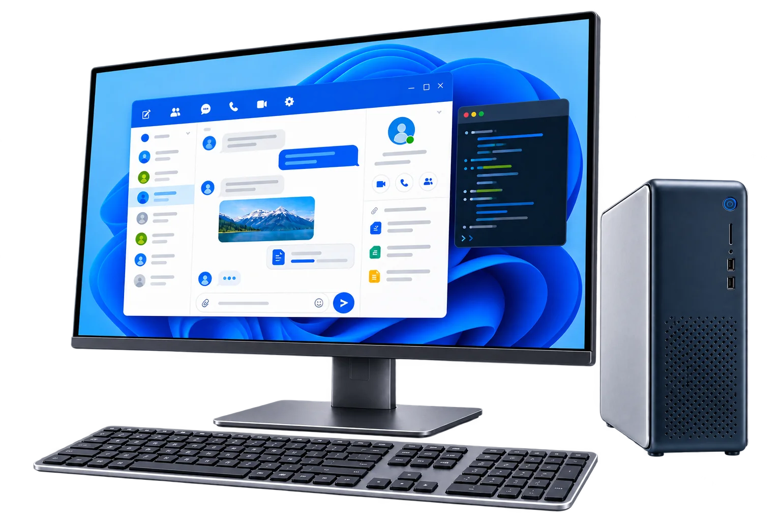Linux 워크스테이션의 Potato Chat 인터페이스